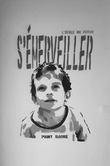 Malerei mit dem Titel "S'ÉMERVEILLER" von Fabrice Gand, Original-Kunstwerk, Schablone