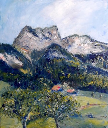 Painting titled "impressions-vercors…" by Fabrice Gerin, Original Artwork, Oil