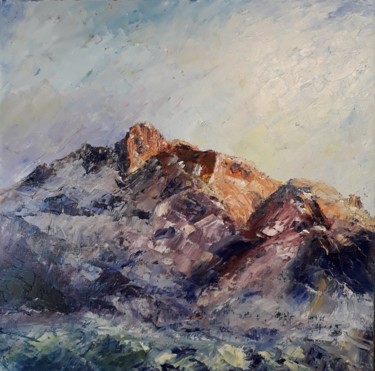 Schilderij getiteld "Montagne l'Obiou" door Fabrice Gerin, Origineel Kunstwerk, Olie