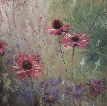 Impressions-fleurs (nature) Painting titled "Impressions-fleurs…" by Fabrice Gerin, Original Art, Oil