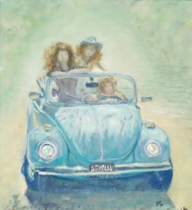 Peinture intitulée "Nature et Voiture 2" par Fabrice Gerin, Œuvre d'art originale, Huile