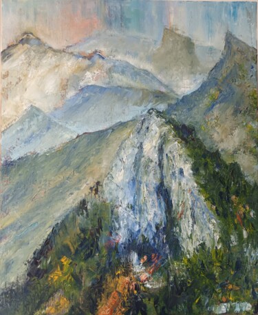 Painting titled "Vercors" by Fabrice Gerin, Original Artwork, Oil