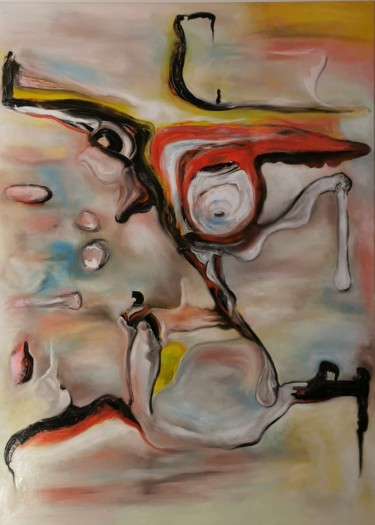 Картина под названием "Peinture à l'huile…" - Fabrice Girardeau, Подлинное произведение искусства, Масло