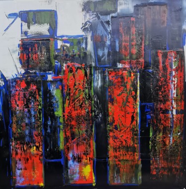 Pintura titulada "Toile Abstraite" por Fabrice Girardeau, Obra de arte original, Oleo