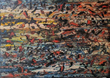 Peinture intitulée "Horizon lointain" par Fabrice Girardeau, Œuvre d'art originale, Huile