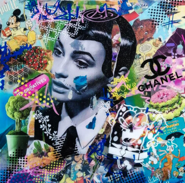 Fashion and style Collages intitulée "Fashion and style" par Fabrice Hubert, Œuvre d'art originale, Collages Monté sur Châssis en bois