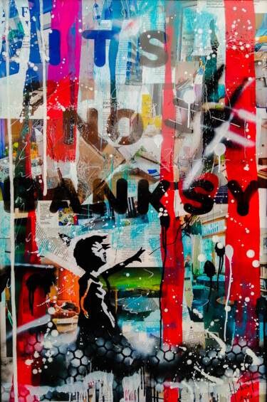 Collages getiteld "No banksy" door Fabrice Hubert, Origineel Kunstwerk, Collages