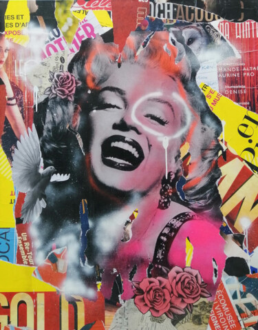Collages titulada ", Marilyn one" por Fabrice Hubert, Obra de arte original, Collages