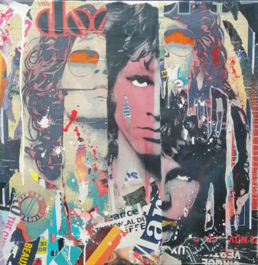 Коллажи под названием "Jim Morrison, the D…" - Fabrice Hubert, Подлинное произведение искусства, Коллажи