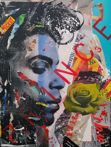 Colagens intitulada "Prince" por Fabrice Hubert, Obras de arte originais, Colagens