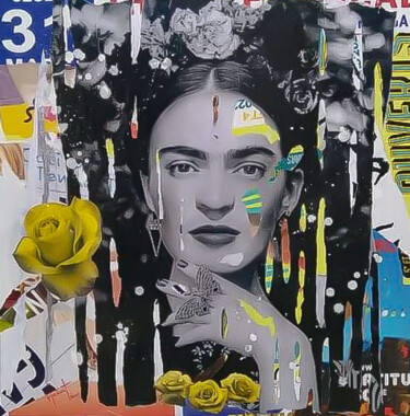 拼贴 标题为“Frida Kalho” 由Fabrice Hubert, 原创艺术品, 拼贴
