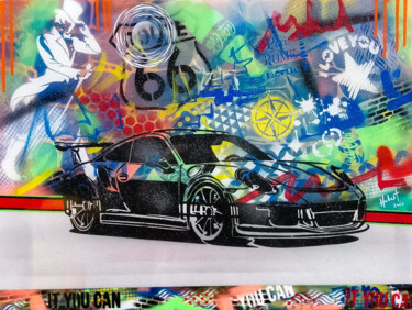 Painting titled "Graffitis cars" by Fabrice Hubert, Original Artwork, Acrylic