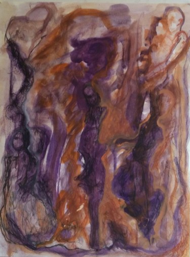 Painting titled "Poses" by Fabrice Huet, Original Artwork, Oil