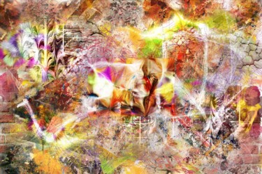 Digitale Kunst mit dem Titel "Amalgame" von Fabrice Huguenin-Virchaux, Original-Kunstwerk, Digitale Malerei
