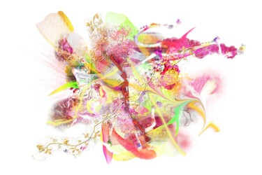 Arts numériques intitulée "Florale" par Fabrice Huguenin-Virchaux, Œuvre d'art originale, Peinture numérique