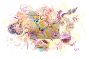 Digitale Kunst mit dem Titel "Electrique" von Fabrice Huguenin-Virchaux, Original-Kunstwerk, Digitale Malerei