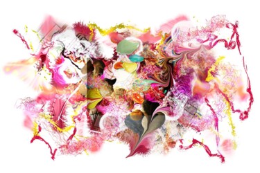 Arts numériques intitulée "Rose" par Fabrice Huguenin-Virchaux, Œuvre d'art originale, Peinture numérique