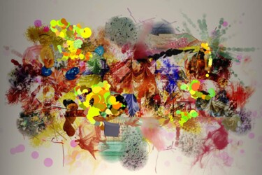 Digitale Kunst mit dem Titel "Eclaboussures" von Fabrice Huguenin-Virchaux, Original-Kunstwerk, Digitale Malerei
