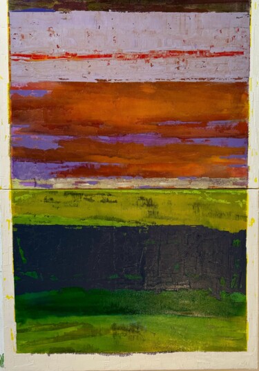 Peinture intitulée "horizon distendu 5" par Fabrice Janvier, Œuvre d'art originale, Huile