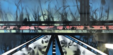 Картина под названием "Symphonie Fragile 4…" - Fabrice Kocurek, Подлинное произведение искусства, Рисунок распылителем краски