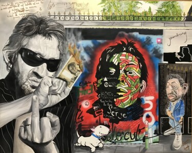 Painting titled "Gainsbourg" by Fabrice Laurent, Original Artwork, Oil