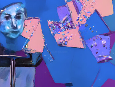 Цифровое искусство под названием "Le clown" - Fabrice Meslin (Fabzoo), Подлинное произведение искусства, Изображение, сгенер…
