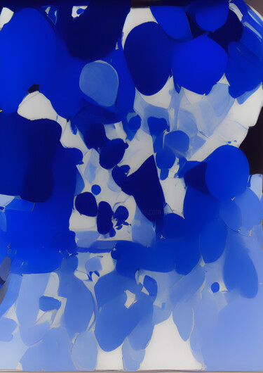 Digitale Kunst mit dem Titel "Bleu popup" von Fabrice Meslin (Fabzoo), Original-Kunstwerk, KI-generiertes Bild