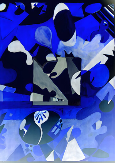 Digital Arts titled "Cité gris bleue" by Fabrice Meslin (Fabzoo), Original Artwork, AI generated image