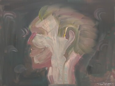 Malerei mit dem Titel "Le profil" von Fabrice Meslin (Fabzoo), Original-Kunstwerk, Acryl