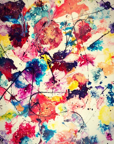 Painting titled "Flower power" by Fabrice Anglade, Original Artwork, Acrylic