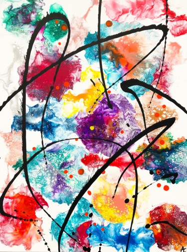 Картина под названием "Summer" - Fabrice Anglade, Подлинное произведение искусства, Акрил Установлен на Деревянная рама для…