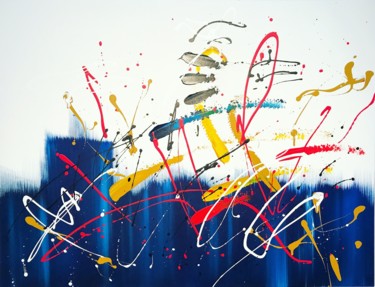 Peinture intitulée "Cyclades" par Fabrice Anglade, Œuvre d'art originale, Acrylique Monté sur Châssis en bois