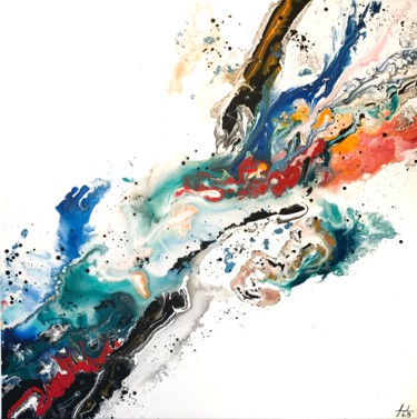 Картина под названием "Slide" - Fabrice Anglade, Подлинное произведение искусства, Акрил Установлен на Деревянная рама для н…