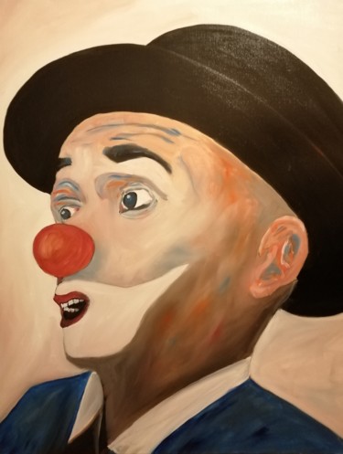 Peinture intitulée "clown3" par Fabrice Pavageau, Œuvre d'art originale, Huile