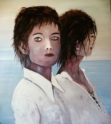 Peinture intitulée "2 femmes" par Fabrice Pavageau, Œuvre d'art originale, Huile
