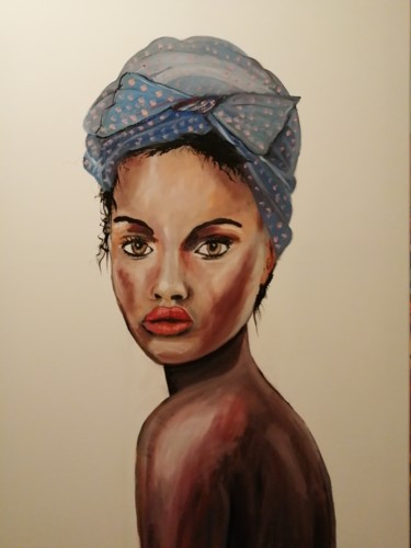 Peinture intitulée "fille mada" par Fabrice Pavageau, Œuvre d'art originale, Huile