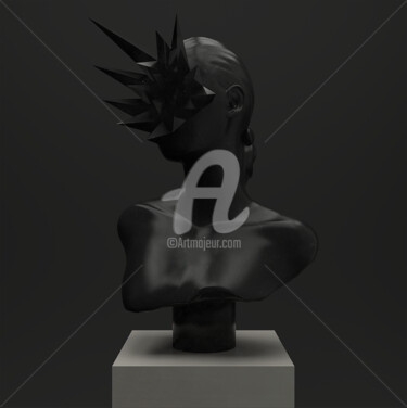 Sculpture titled "Perfect Flaws (blac…" by Fabrice Van Der Beek, Original Artwork, Plaster