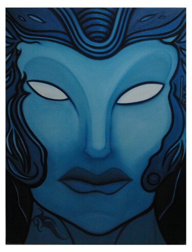 Ζωγραφική με τίτλο "Bleu N°11" από Fabrice Vandevelde (Mr.Bleu), Αυθεντικά έργα τέχνης, Λάδι