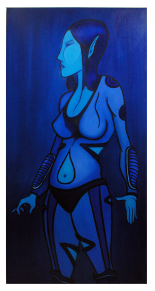 Pintura titulada "Bleu N°17 - IDENA" por Fabrice Vandevelde (Mr.Bleu), Obra de arte original, Oleo