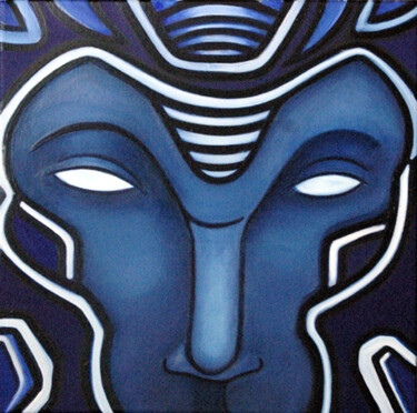 Pintura intitulada "Bleu N°21 - CLOSE U…" por Fabrice Vandevelde (Mr.Bleu), Obras de arte originais, Óleo