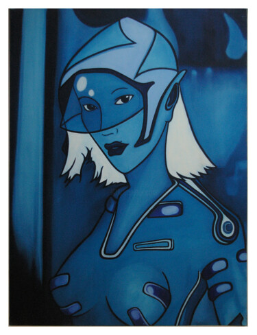 Peinture intitulée "Bleu N°22" par Fabrice Vandevelde (Mr.Bleu), Œuvre d'art originale, Huile