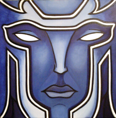 Ζωγραφική με τίτλο "Bleu N°25 - CLOSE U…" από Fabrice Vandevelde (Mr.Bleu), Αυθεντικά έργα τέχνης, Λάδι