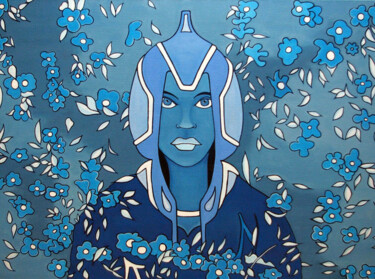 Картина под названием "Bleu N°41" - Fabrice Vandevelde (Mr.Bleu), Подлинное произведение искусства, Масло