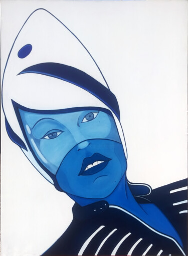 Peinture intitulée "Bleu N°43" par Fabrice Vandevelde (Mr.Bleu), Œuvre d'art originale, Huile