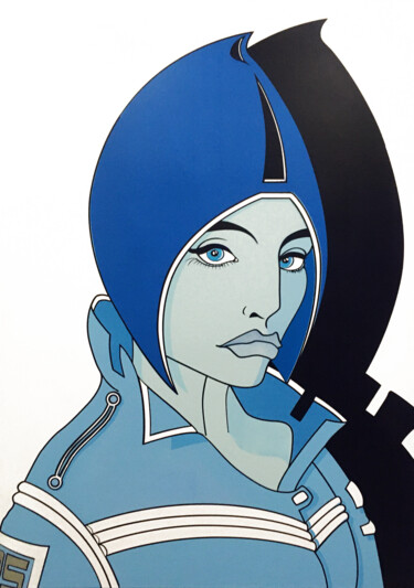 Painting titled "Bleu N°48" by Fabrice Vandevelde (Mr.Bleu), Original Artwork, Spray paint
