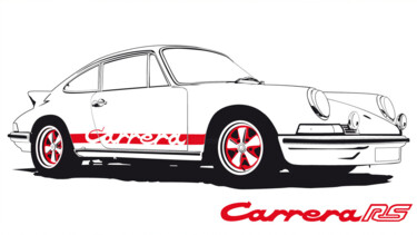 Painting titled "Porsche typ 911 Car…" by Fabrice Vandevelde (Mr.Bleu), Original Artwork, Stencil