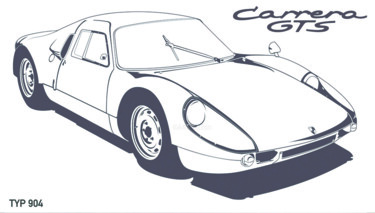 "Porsche typ 904 Car…" başlıklı Tablo Fabrice Vandevelde (Mr.Bleu) tarafından, Orijinal sanat, Şablon