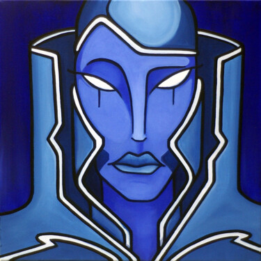 Peinture intitulée "Bleu N°28 CLOSE UP…" par Fabrice Vandevelde (Mr.Bleu), Œuvre d'art originale, Huile