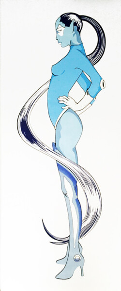 Картина под названием "Bleu N°45_2" - Fabrice Vandevelde (Mr.Bleu), Подлинное произведение искусства, Трафарет