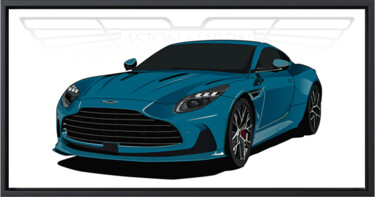 Schilderij getiteld "Aston Martin DB12 (…" door Fabrice Vandevelde (Mr.Bleu), Origineel Kunstwerk, Digitaal Schilderwerk Gem…